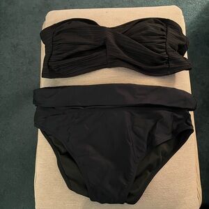 SHEIN Elegant Black Bandeau Bikini